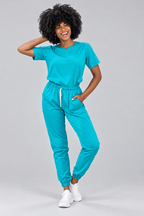 Uniforme teal - fondo gris 1