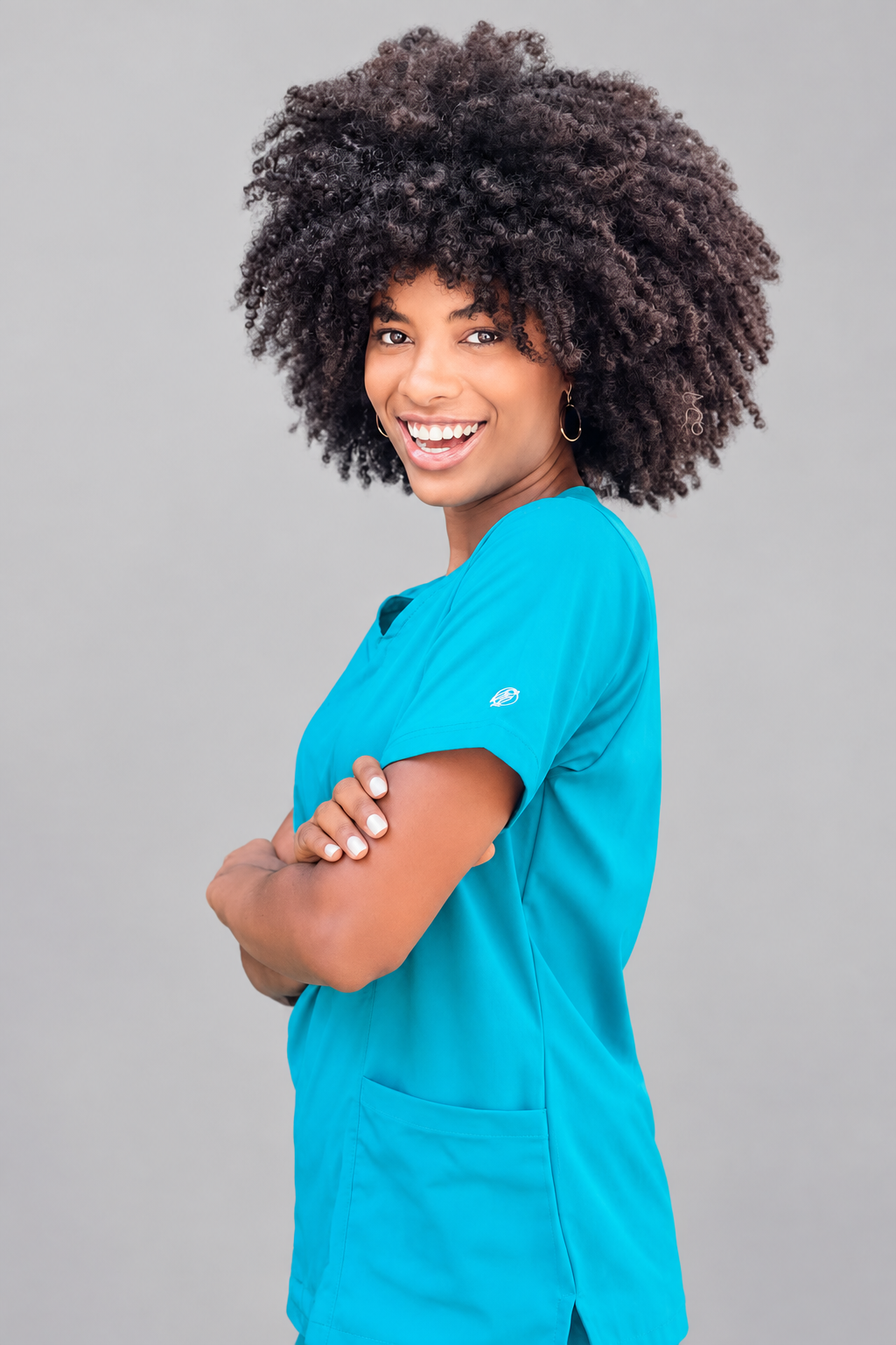 Uniforme teal - fondo gris 2